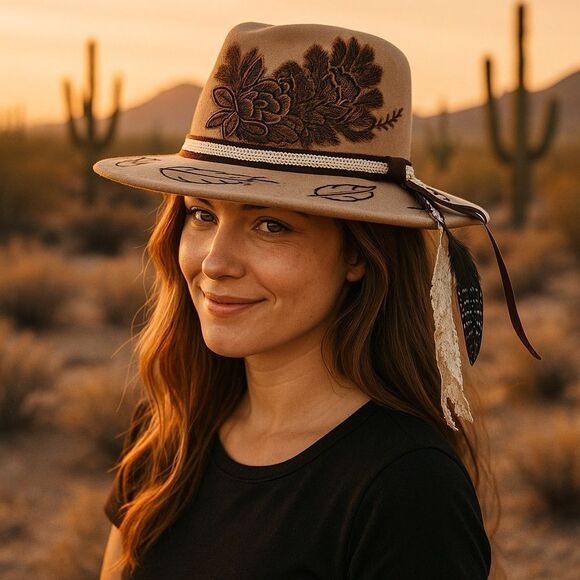 Accessories - 🔥HOMEMADE One-of-a-Kind Handmade Pyrography Hat – Western Chic Vibes 🔥